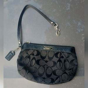 Coach small black wristlet
